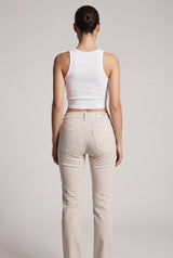 Jeans Donna Straight Fit Beige con Micro Strass – Vita Media, Stile Elegante Moderno