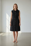 Abito Donna Denim Nero Sleeveless – Taglio Midi