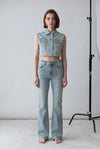 Jeans Donna Flare Fit Denim Chiaro – Vita Media, Gamba Svasata