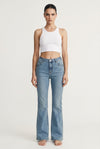 Jeans Donna Flare Fit Denim Chiaro – Vita Media, Gamba Svasata, Stile Essential
