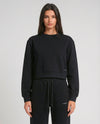 Felpa cropped girocollo