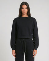 Felpa cropped girocollo