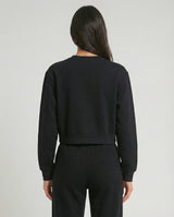 Felpa cropped girocollo