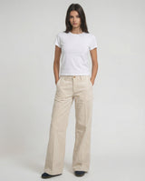 Pantaloni wide leg in twill