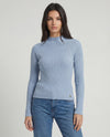 Maglia a costine con collo lupetto