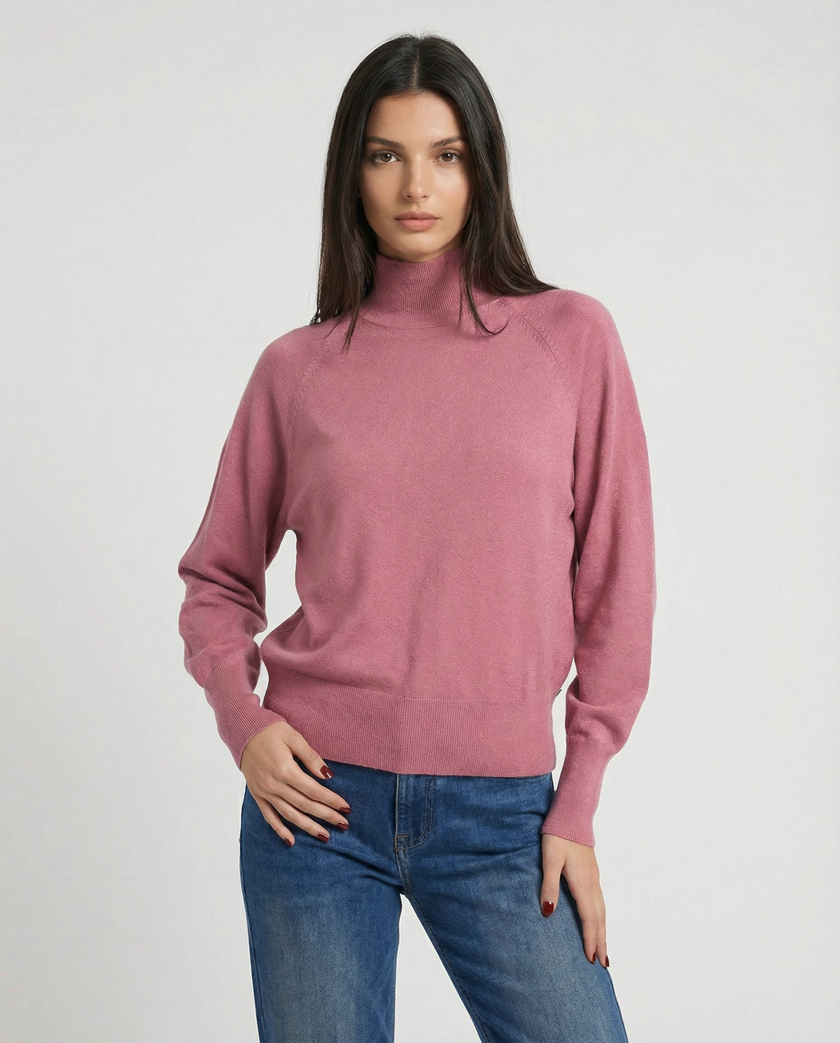 Maglia lupetto in maglia fine