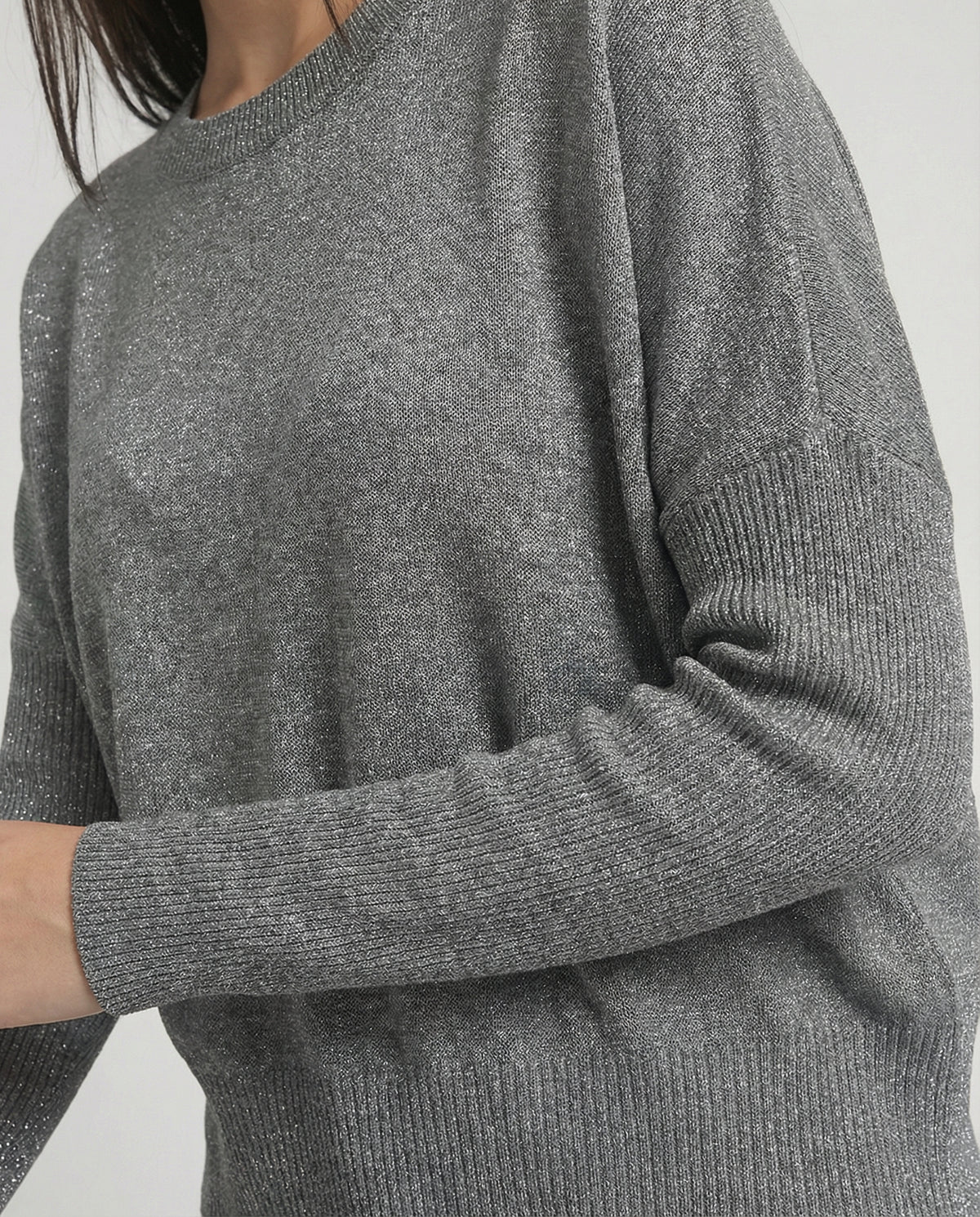 Maglia over lurex girocollo