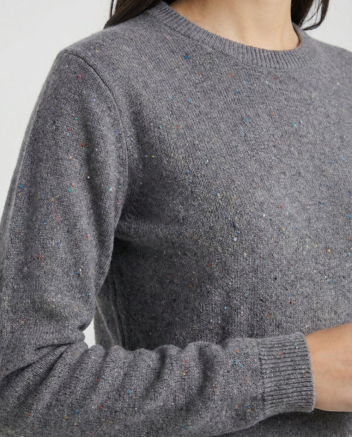 Maglia girocollo in filato mélange