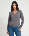 Maglia con scollo a V in filato lurex