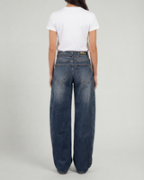 Jeans wide leg con cuciture frontali