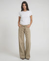 Jeans palazzo con cintura in denim