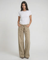 Jeans palazzo con cintura in denim