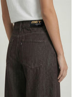 Jeans wide leg con coulisse