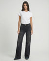 Jeans flare nero slavato