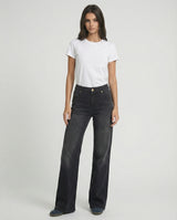 Jeans flare nero slavato