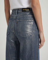 Jeans wide leg effetto laminato
