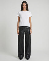 Jeans wide leg effetto laminato