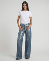 Jeans wide leg effetto laminato