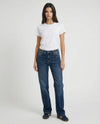 Jeans straight fit denim blu medio