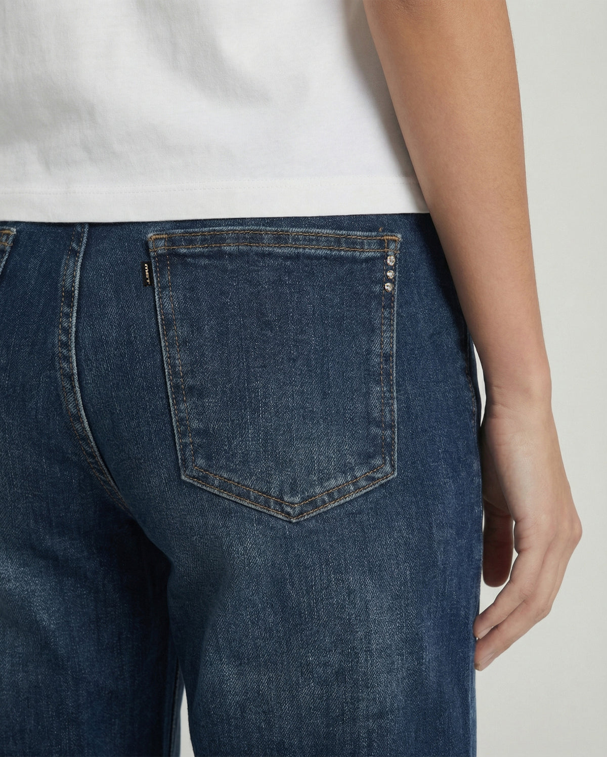 Jeans straight fit denim blu medio