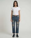 Jeans cropped straight destroyed