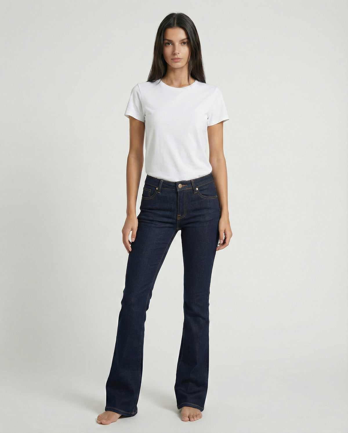 Jeans slim bootcut blu denim scuro