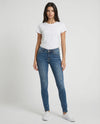 Jeans skinny blu chiaro effetto used