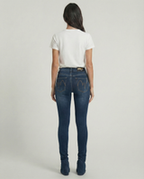 Jeans skinny blu medio con spacchi al fondo