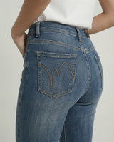 Jeans slim bootcut denim lavaggio chiaro