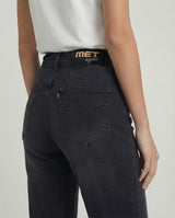 Jeans flare nero slavato