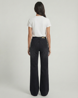 Jeans flare nero slavato
