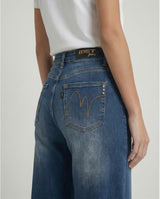 Jeans wide leg denim lavaggio medio