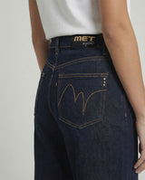 Jeans wide leg denim blu scuro