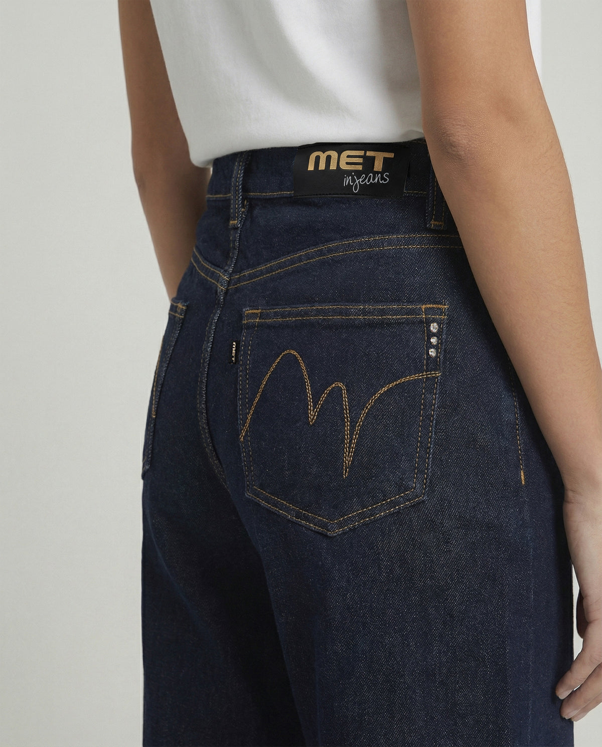 Jeans wide leg denim blu scuro
