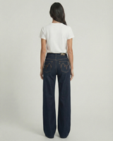 Jeans wide leg basic denim scuro
