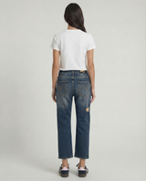 Jeans cropped straight destroyed