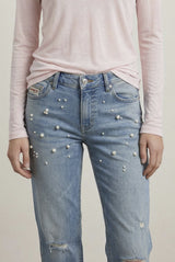 SKINNY DENIM RHINESTONE JEANS
