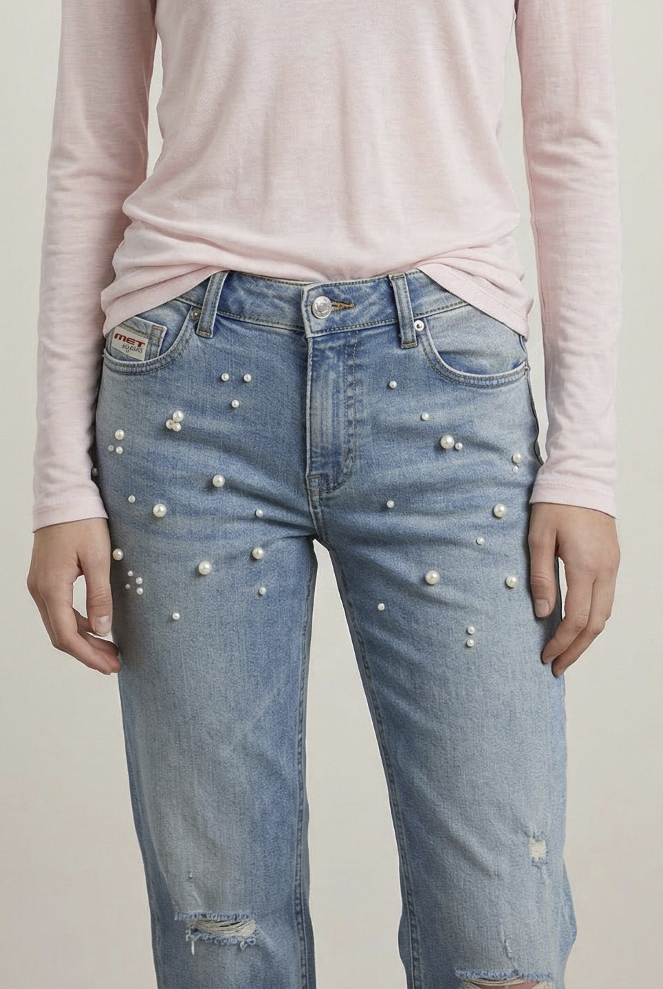 SKINNY DENIM RHINESTONE JEANS