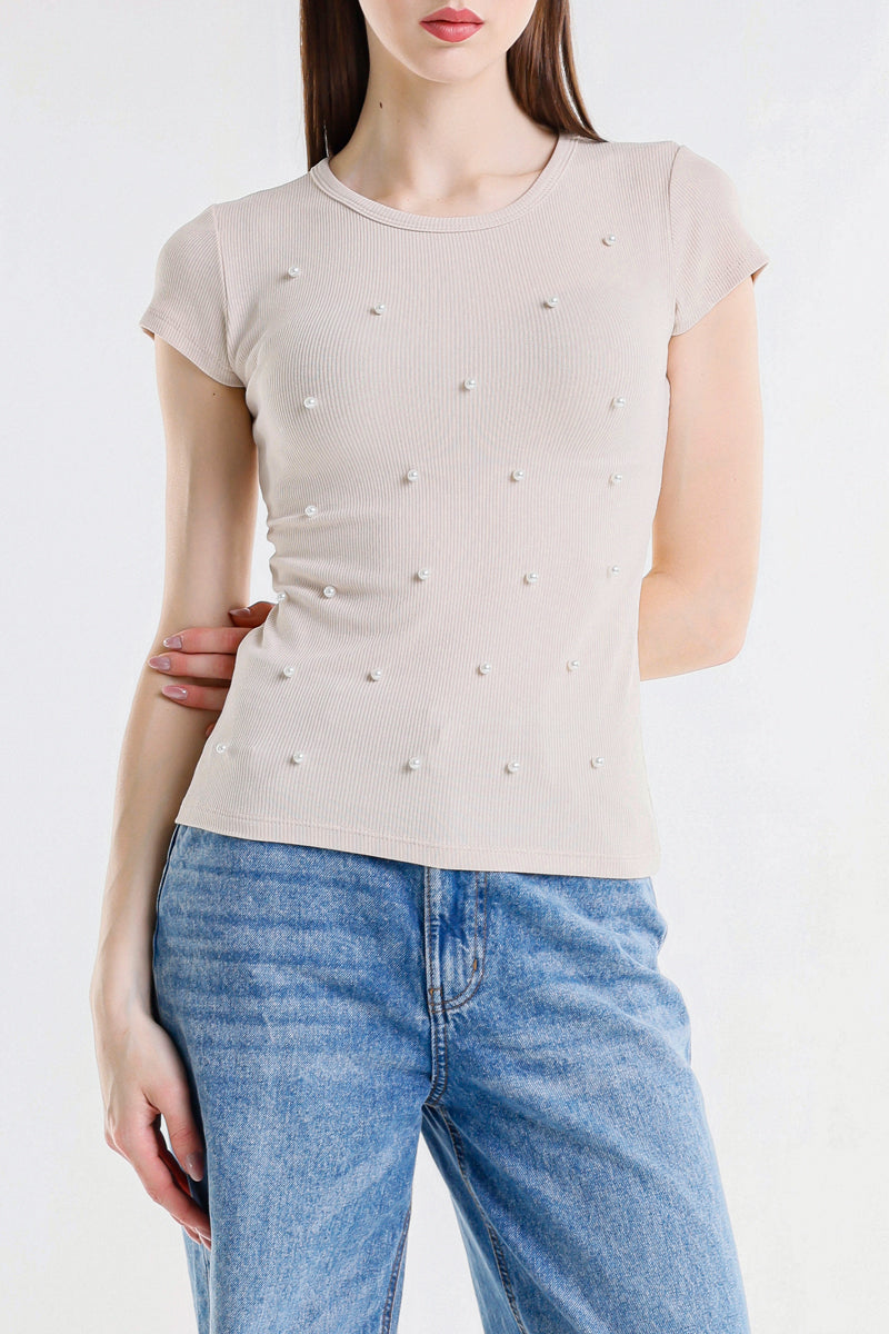 T-SHIRT CON PERLE
