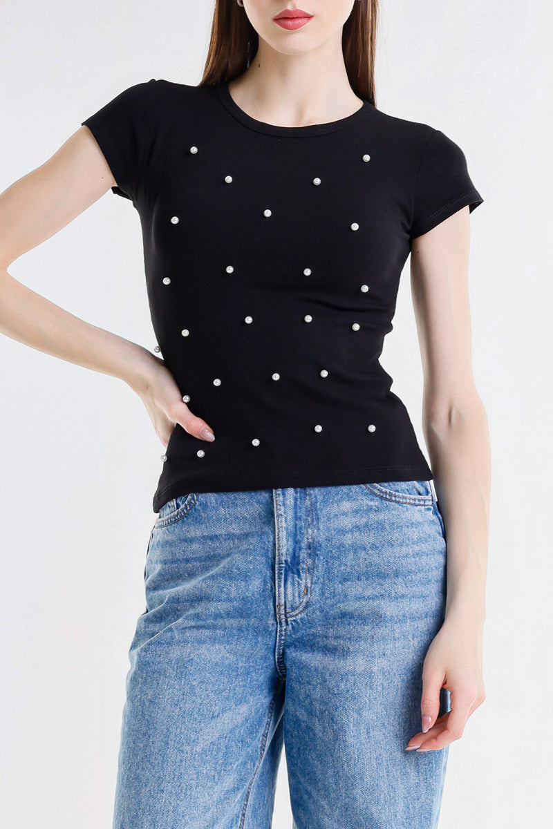 T-SHIRT CON PERLE