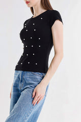 T-SHIRT CON PERLE