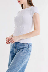 T-SHIRT CON PERLE