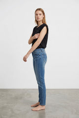 Jeans Donna Slim Fit Denim Chiaro – Vita Media, Effetto Second Skin