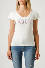 LAMINATED TEXT T-SHIRT