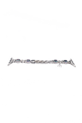 SILVER DARK CRYSTAL APPLE WATCH STRAP