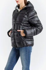 Giacca Imbottita Donna con Cappuccio - Modello Corto