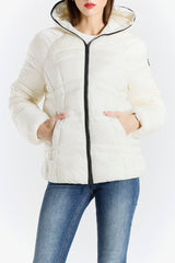 Giacca Imbottita Donna con Cappuccio - Modello Corto