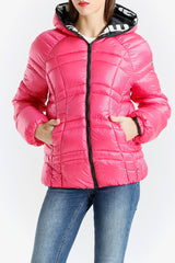 Giacca Imbottita Donna con Cappuccio - Modello Corto