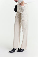 Cargo Pants in Bull Fabric with Studs
