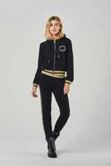 Hooded Sweatshirt and Joggers Set with Logo Taping
